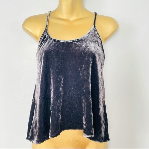 Zara Velvet tank top size Xs blue grey - Picture 1 of 4